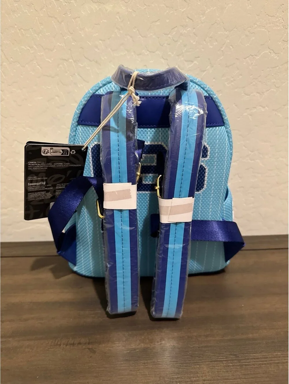 Loungefly Disney Lilo & Stitch Team Stitch Jersey Mini Backpack NWT